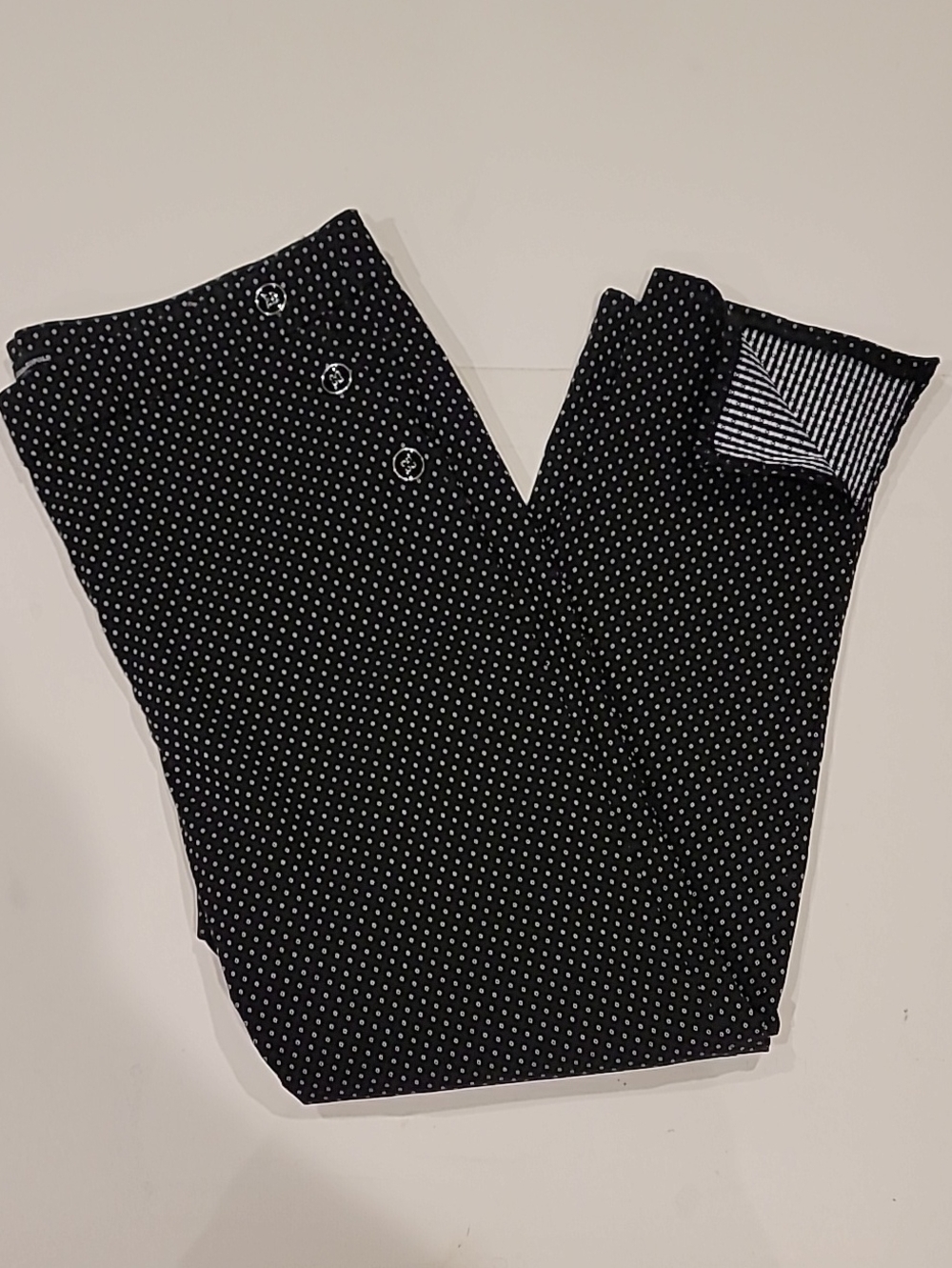 Jules & Leopold Black Polka Dot Pull Up Ankle Pants - Picture 4 of 11